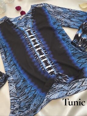 *1311 NY collection zebra tunic blouse Women size S